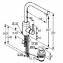 KLUDI BOZZ 382940576 Однорычажный смеситель для раковины, с поворотным изливом, с донным клапаном