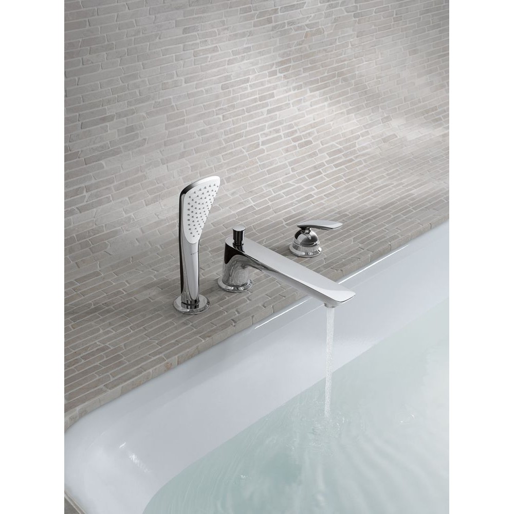 KLUDI BALANCE 524470575 Однорычажный смеситель для ванны и душа на 3 отверстия, длина излива 220 мм